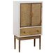 DRW Kast met 2 deuren en 1 lade van hout en wit gesimuleerd en natuurlijk, 60 x 35 x 116 cm