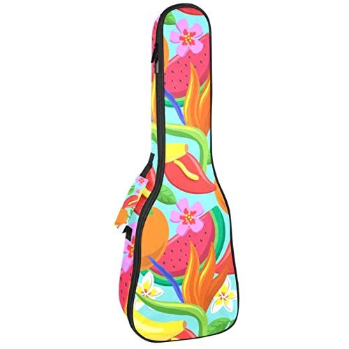 Mersov Tenor Ukulele Gigbag Waterdichte Ukelele Case Gewatteerde Rugzak, Geweldig voor Sopraan Concert (21/23/24") Tropisch Fruit