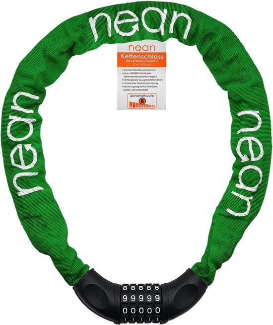 Fietsslot met cijfers - Groen - 90 cm