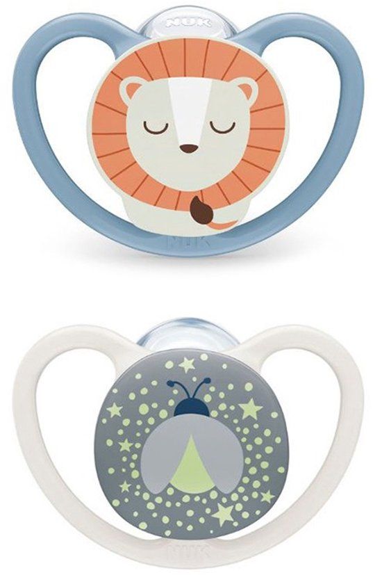 NUK Perfect Match Air Night Fopspeen 0-6M Leeuw Vuurvlieg Siliconen