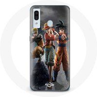 Maniacase Etui voor Samsung Galaxy A40 Sangoku naruto Luffy één stuk Dragon Ball z 3D Anime manga