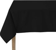 Coucke Effen katoenen tafelkleed, behandeld met Teflon, Cambrai, Made in France, Zwart, 240 cm