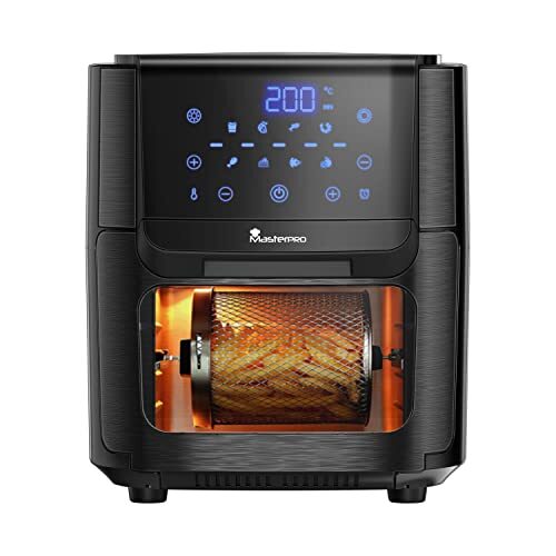 MasterPro Foodies | Oil Free Fryer and Oven | AirFryer with 12L Capacity and 1800W Potency | With LED Touch Screen | Air Fryer | 8 Different Functions in 1