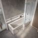Hudson Reed Baignoire douche asymétrique moderne - 170 x 85 cm - Pare-baignoire chromé - Angle droit - Sanford