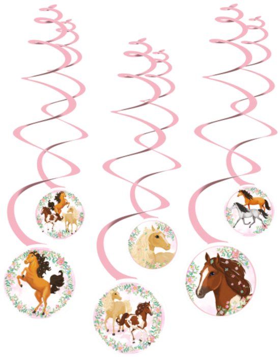 Amscan - Beautiful horses - Swirl decoratie (6 stuks)