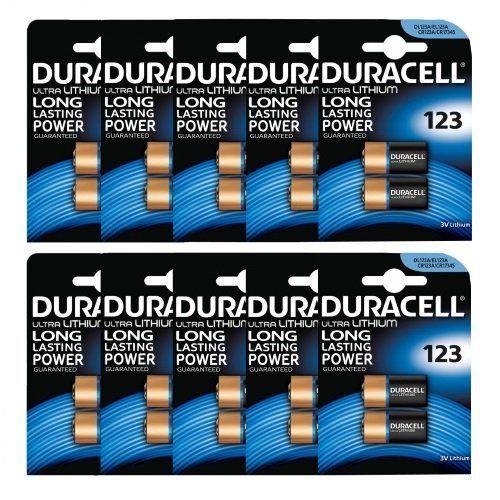 Duracell Ultra camera-batterijen (123/123A/DL123A/CR123A, 3 V), 20 stuks
