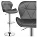 Tabouret de bar Gordon pivotant et réglable en hauteur en velours graphite avec pied chromé