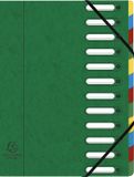 Exacompta 6x Sorteermap HARMONIKA® met uitrekbare rug en uitgesneden vensters - 12 indelingen - Groen - 55123E