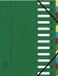 Exacompta 6x Sorteermap HARMONIKA® met uitrekbare rug en uitgesneden vensters - 12 indelingen - Groen - 55123E