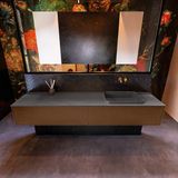Mondiaz ERIN 200cm badmeubelset onderkast Rust met 2 lades Wastafel RIDGE Dark grey ERIN11832