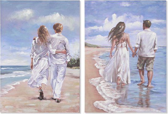 Home ESPRIT Strand Mediterrane Schilderij - 70 x 3 x 100 cm (2 Stuks)
