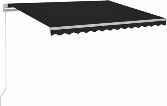 vidaXL Luifel handmatig uittrekbaar met LED 300x250 cm antracietkleur
