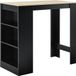 en.casa Bartafel met 3 planken 110x50x103 cm zwart en eikenkleurig