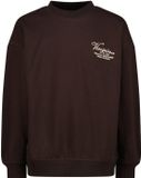 Vingino oversized sweater met backprint - donkerbruin