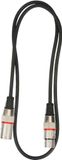 Stagg SMC1 RD 1 m 3-pins XLR man-vrouw microfoonkabel met rode ring, Zwart