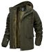 Veste polaire homme style bomber militaire avec capuche - Fermeture éclair - Poches cargo - Capuche amovible - Veste d'hiver chaude