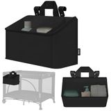 LIONELO Sidepocket Middelgrote hangende organizer, 43 x 15 x 23 cm, multifunctionele opbergtas voor babybed, luiertafel en slaapkamer, modulair met praktische zakken en ritssluiting, zwart
