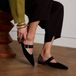 Manfield Zwarte suède loafers dames maat 39