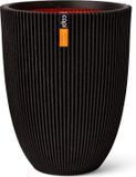 Capi Europe Vase élégant bas Groove NL - 46x58 - Noir - Intérieur & Extérieur - KGVBL783
