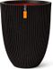 Capi Europe Vase élégant bas Groove NL - 46x58 - Noir - Intérieur & Extérieur - KGVBL783