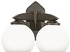 Edylit VENGE Serie - Applique murale - Abat-jour en verre blanc - Bois