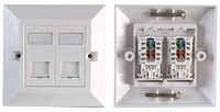 Pro Signal PSG91593 1-Gang Twin Socket RJ45 Cat6 Faceplate, Wit