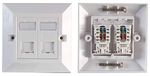 Pro Signal PSG91593 1-Gang Twin Socket RJ45 Cat6 Faceplate, Wit