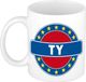 Bellatio Decorations - Ty voornaam - koffiemok - beker - wit/blauw - 300 ml