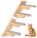 Chat - Support mural - Quatre marches - Bois avec feutre - Meuble pour chat pour grimper et dormir