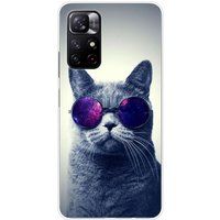 Xiaomi Siliconen hoesje compatibel met Xiaomi Redmi Note 11 5G, Xiaomi Redmi Note 11S 5G Kat met bril
