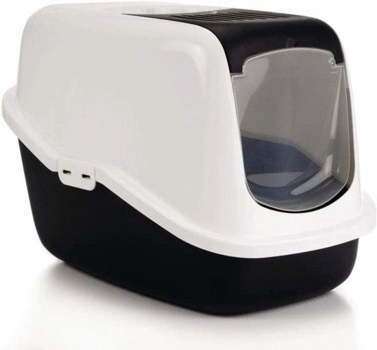 Savic Nestor Kattenbak - Zwart/Wit - 56x39x39 cm