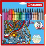 STABILO Pen 68 - Premium Viltstift - Etui Met 24 Kleuren