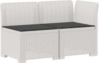vidaXL Tuinbank met Kussens Rattan Look PP Wit