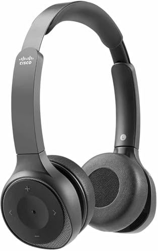 Cisco Headset 730 Bluetooth hoofdtelefoon, biaural, draadloos, met hoes, Bluetooth-adapter, USB-A HD-adapter, USB-A-kabels en 3,5 mm carbon, zwart met een jaar beperkte garantie (HS-WL-730-BUNA-C)