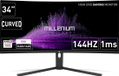 Millenium MGG MD 34 PRO-2 Curved QLED HDR400 Gaming monitor - 34 inch - WQHD 3440x1440 - 144Hz - VA