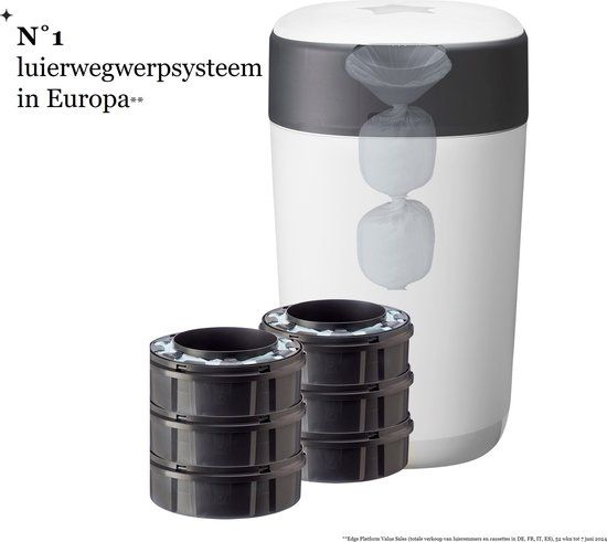 Tommee Tippee Twist & Click luieremmer starterset - Wit - 6 navullingen