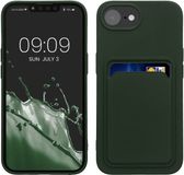 kwmobile telefoonhoesje geschikt voor Apple iPhone 17e / iPhone 16e - Hoesje met pasjeshouder - TPU case in donkergroen