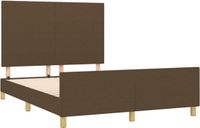 vidaXL Bedframe zonder matras stof donkerbruin 140x200 cm