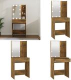 vidaXL Kaptafel met LED-verlichting 60x40x140 cm gerookt eikenkleur