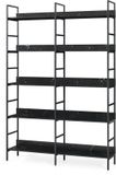en.casa Boekenkast Noskik met 5 planken 180x120x30 cm zwart marmerlook