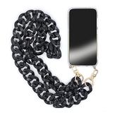 Transparante beschermhoes voor iPhone 14 Pro (6,1 inch), met omhangkoord/omhangband, zwart