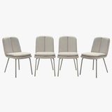 CALICOSY - Stoelen set van 4, gestoffeerde met beige metalen poten H85 cm - LYSA