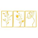 Elegant gouden decoratieve metalen wandaccessoire (3 stuks), 49 x 70 cm