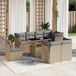 Maison Exclusive - Ensemble de jardin pour le jardin, 9 pièces, avec coussins, beige, en polyrotin