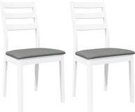 vidaXL Eetkamerstoelen met kussens 2 stuks massief hout rubber wit