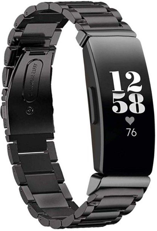 KELERINO Metalen bandje voor Fitbit Inspire (HR) - Schakel - Zwart