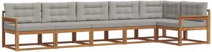 vidaXL Hoek loungeset 6-delig Naturel et gris clair Acacia bois