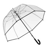 Merkloos / Sans marque Artesania Cerd Paraplu transparant - kunststof/staal - D63 cm - zwart handvat