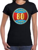Bellatio Decorations Shoppartners Bv 80e verjaardag cadeau t-shirt hoera 80 jaar zwart voor dames - verjaardagscadeau shirt XL