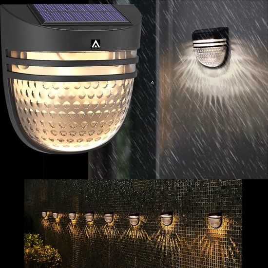 Arisenn.com Arisenn® Moon Crystal Solar Buitenlamp - IP65 Waterdicht - 3000K Warm Wit - Tuinverlichting op Zonne-energie | schutting wand licht